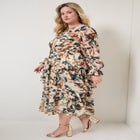 Tiered Pleated Midi Dress image number 2