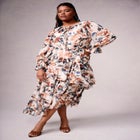 Tiered Pleated Midi Dress image number 0