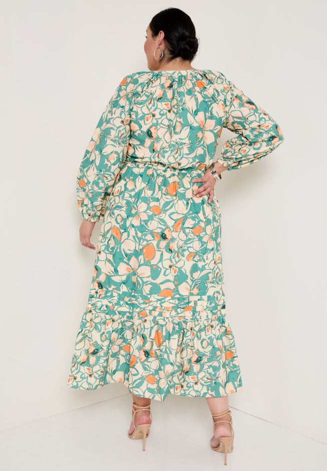 Raglan Puff Sleeve Maxi Dress image number 1