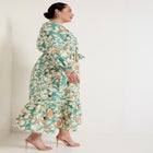 Raglan Puff Sleeve Maxi Dress image number null