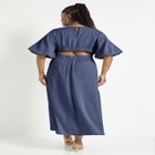 Puff-Sleeve Babydoll Maxi Dress image number null