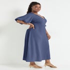 Puff-Sleeve Babydoll Maxi Dress image number null