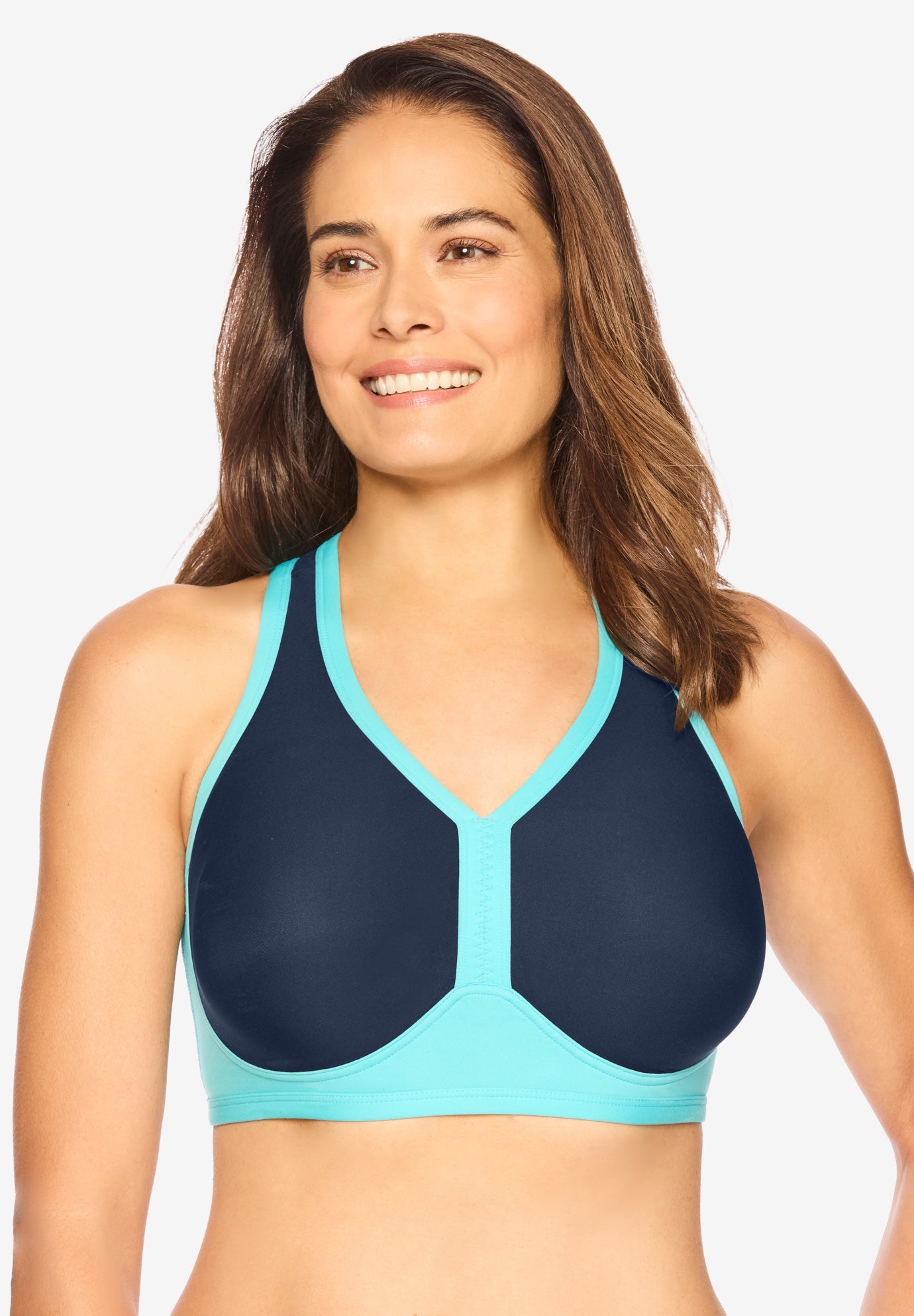 V-Neck Colorblock Sports Bra image number 0
