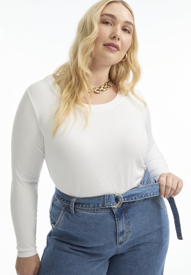 Curvie Fit High-Waisted Wide-Leg Utility Jean image number 3