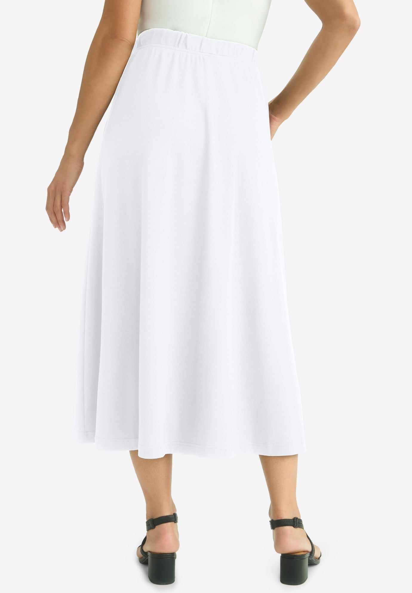 Soft Ease Cotton Knit Swing Skirt image number 2