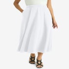 Soft Ease Cotton Knit Swing Skirt image number null