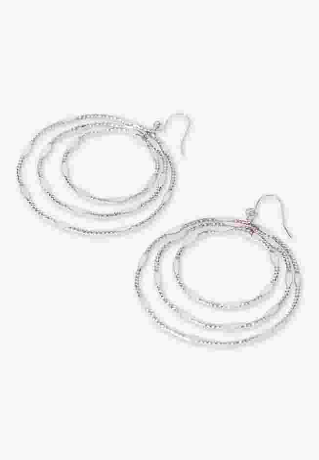 Layered Circle Drop Earrings image number 1