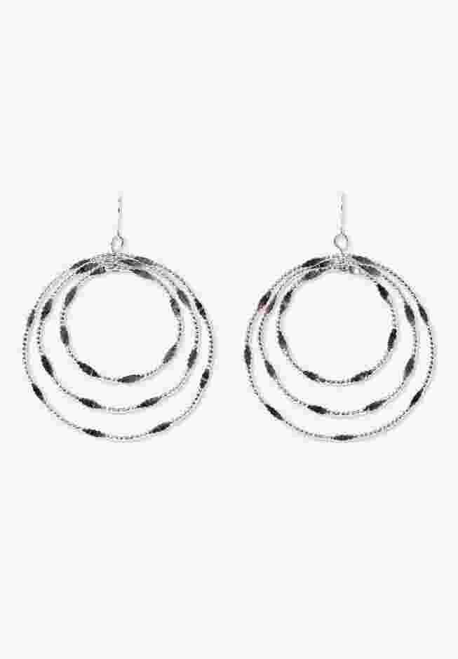 Layered Circle Drop Earrings image number 3