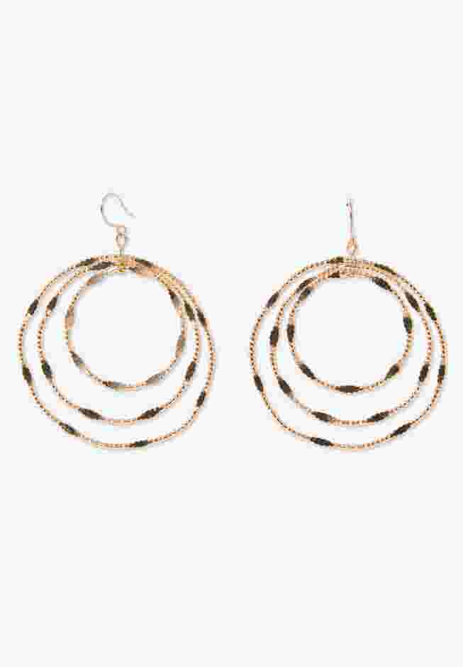 Layered Circle Drop Earrings image number 4