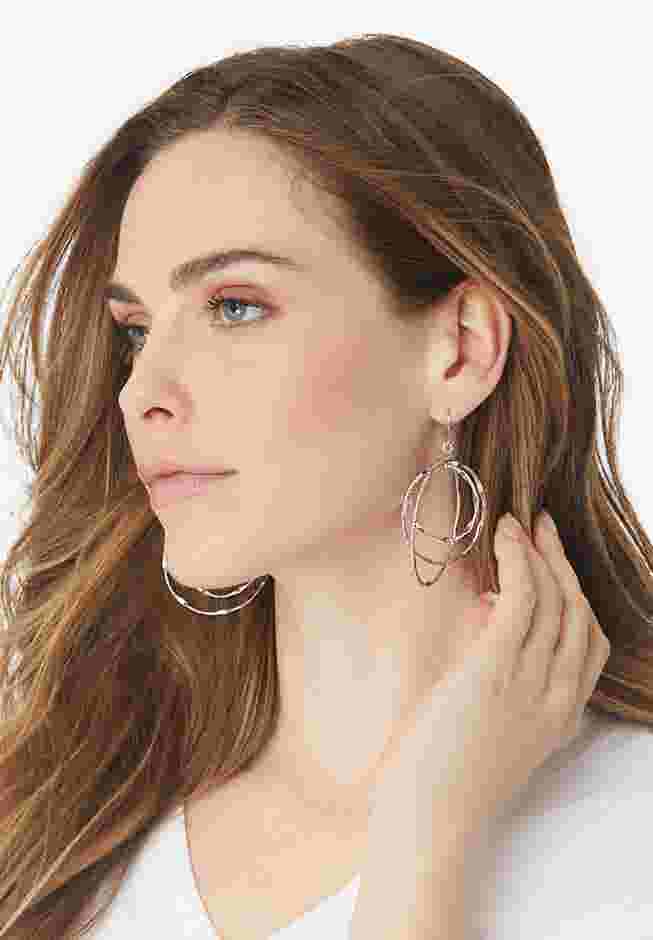 Layered Circle Drop Earrings image number 0