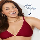 O-Ring Knit Mesh Overlay Bikini Top image number null