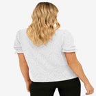 Short Puff Sleeve Eyelet Tee image number null