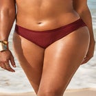 Knit Mesh Overlay Bikini Bottom image number null