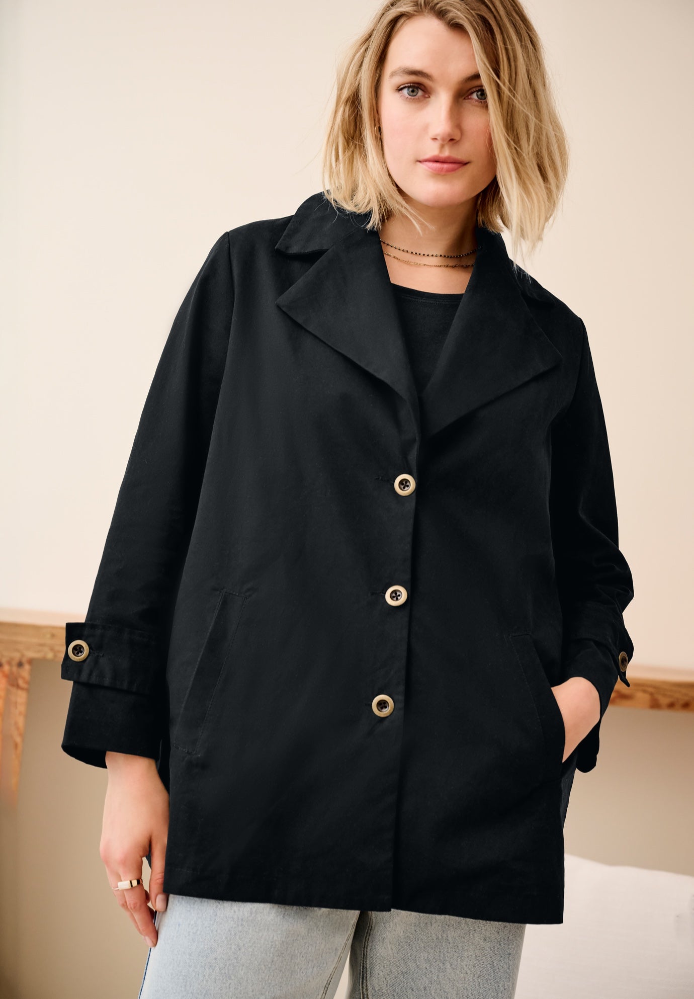 Button Front A-Line Jacket image number 2