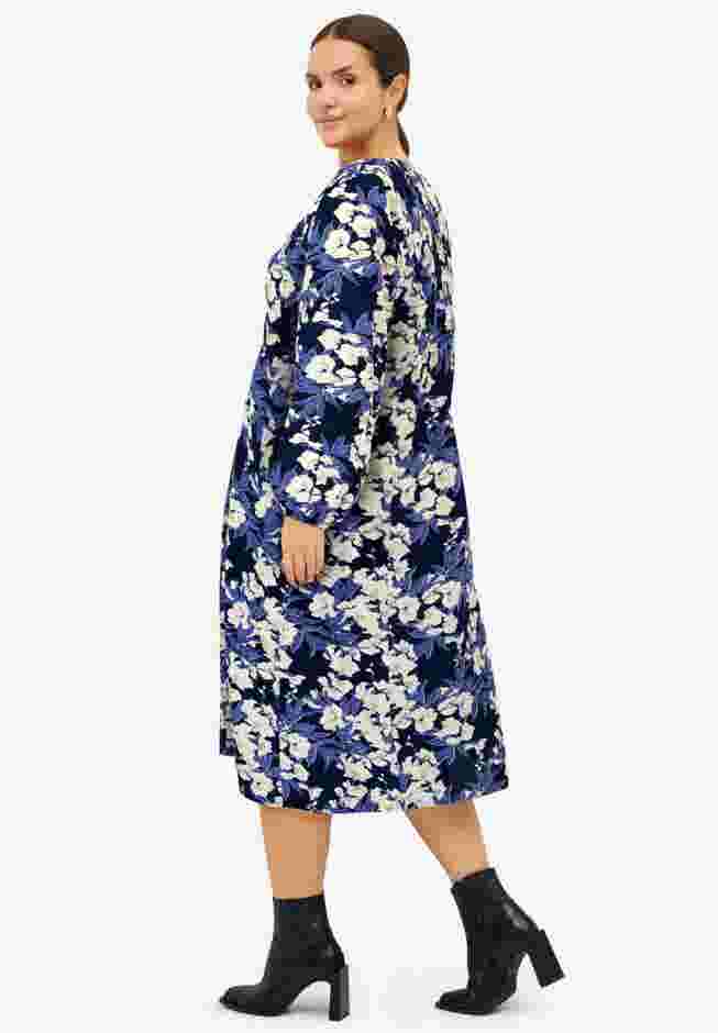 Smocked Bodice V-Neck Midi Dress image number 1