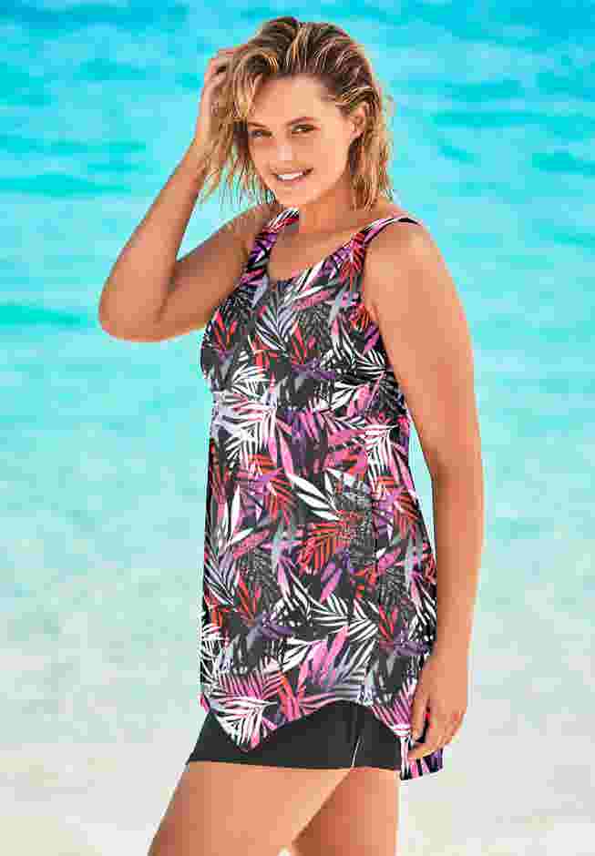 Longer-Length Tankini Top image number 2