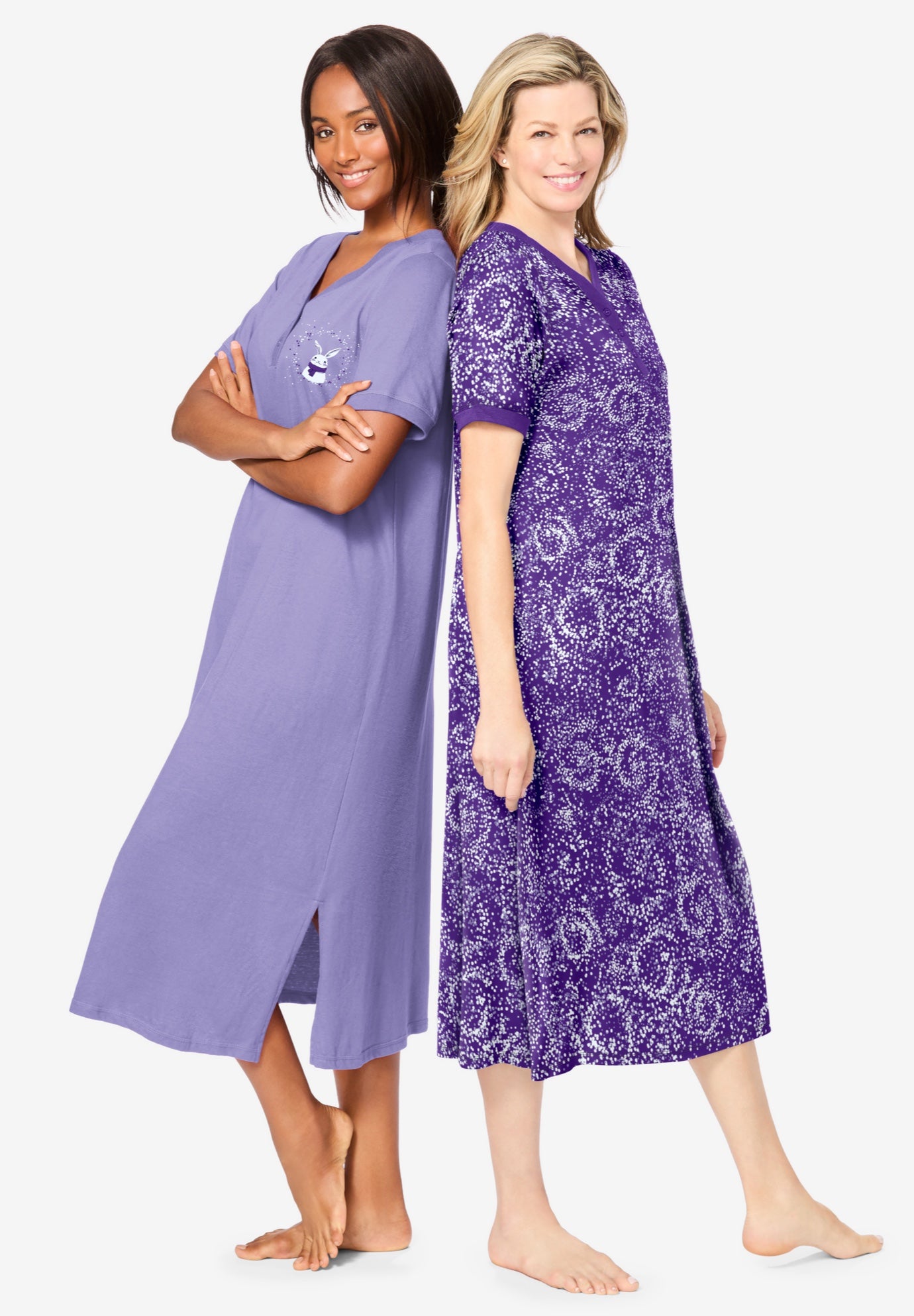 2-Pack Long Henley Sleepshirt  image number 2