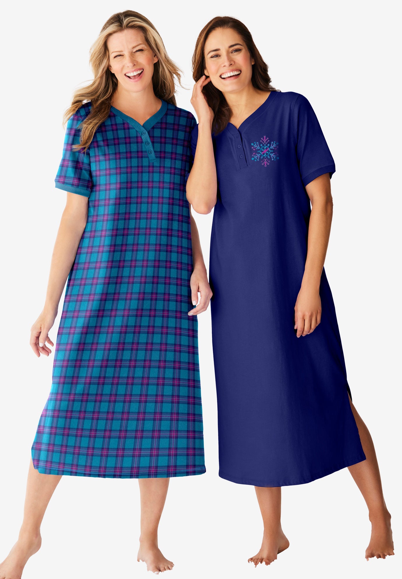 2-Pack Long Henley Sleepshirt image number 0