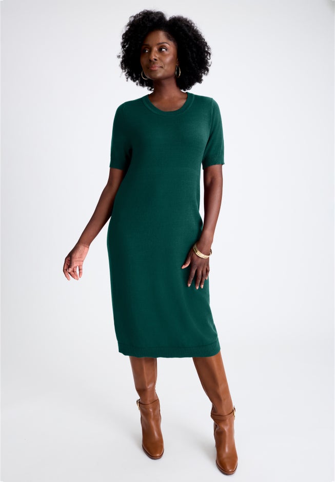 Cable Knit Cape Sweater Dress image number 1