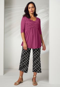 Everyday Stretch Knit Wide Leg Crop Pant