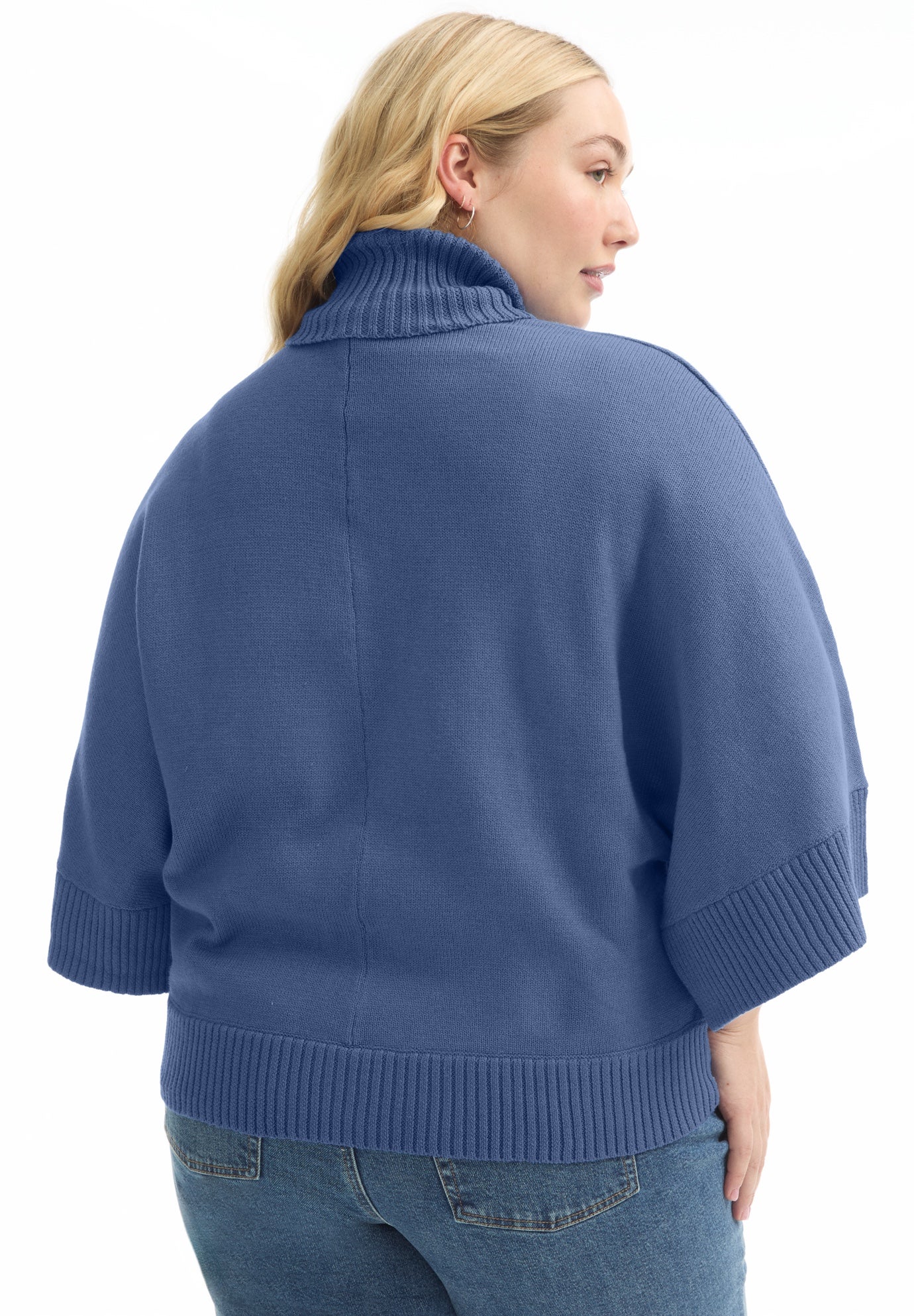 Wide-Sleeve Turtleneck Sweater image number 1