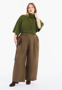Wide-Sleeve Turtleneck Sweater