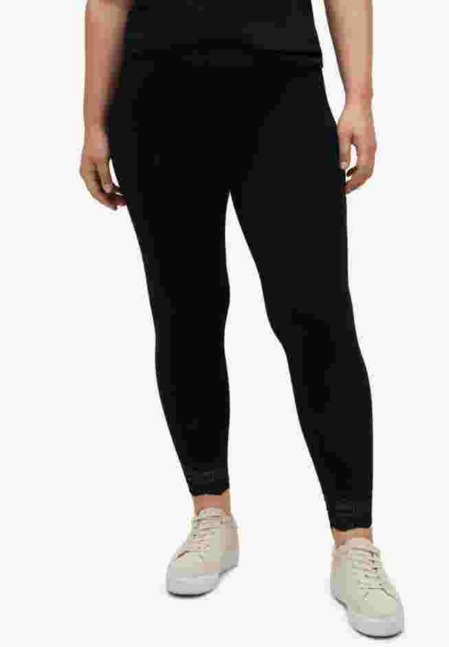 Scallop Lace Hem Leggings image number 0
