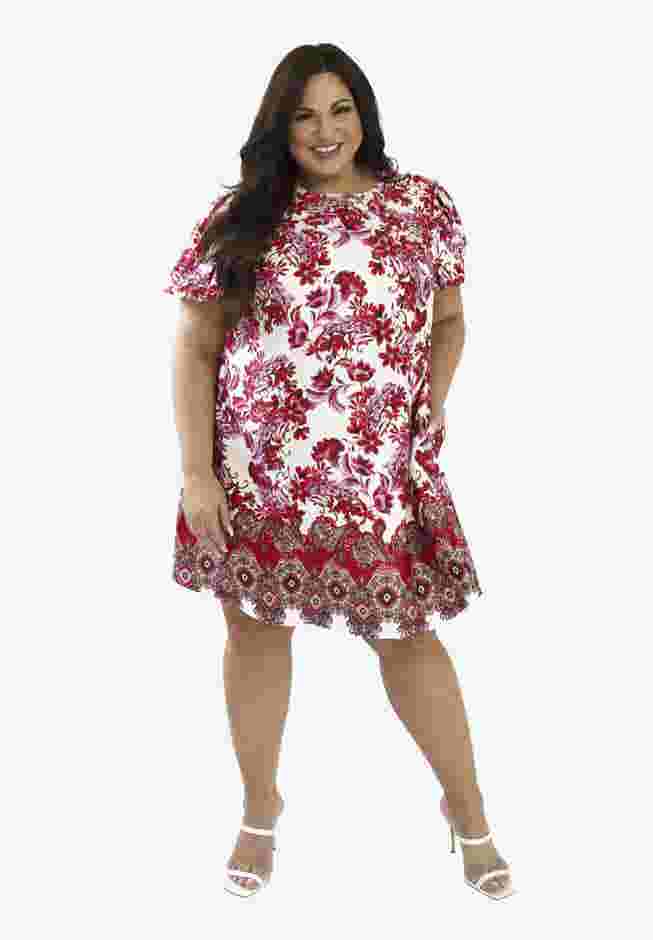 Charm Border Print Dress image number 0