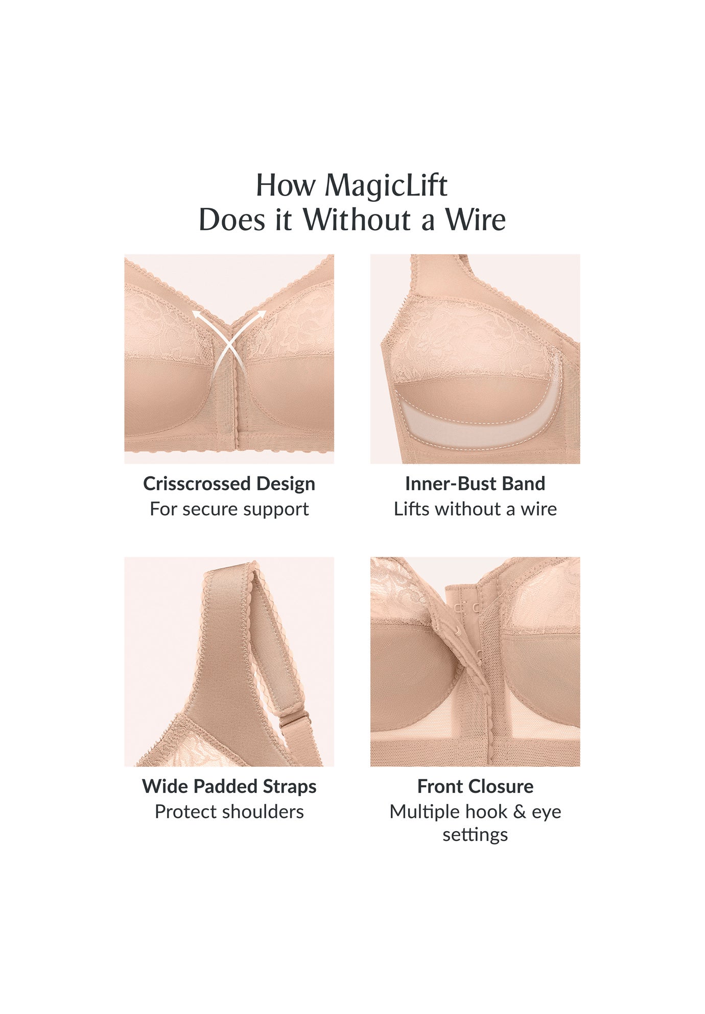 Glamorise® Magic Lift® Front-Close Support Wireless Bra 1200 image number 4
