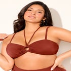 Ruched Ring Bandeau Bikini Top image number null