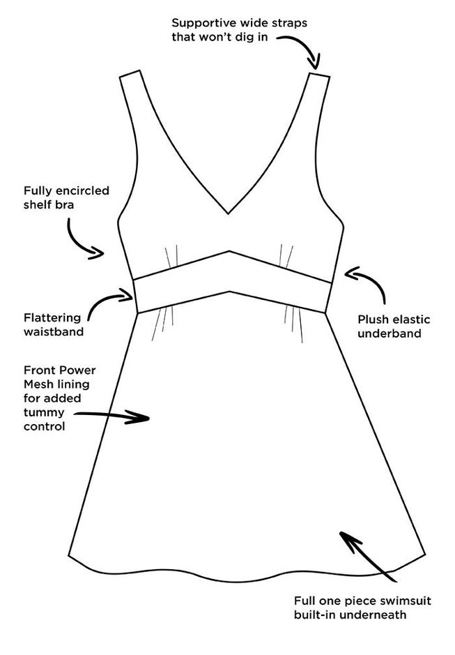 V-Neck Swimdress image number null