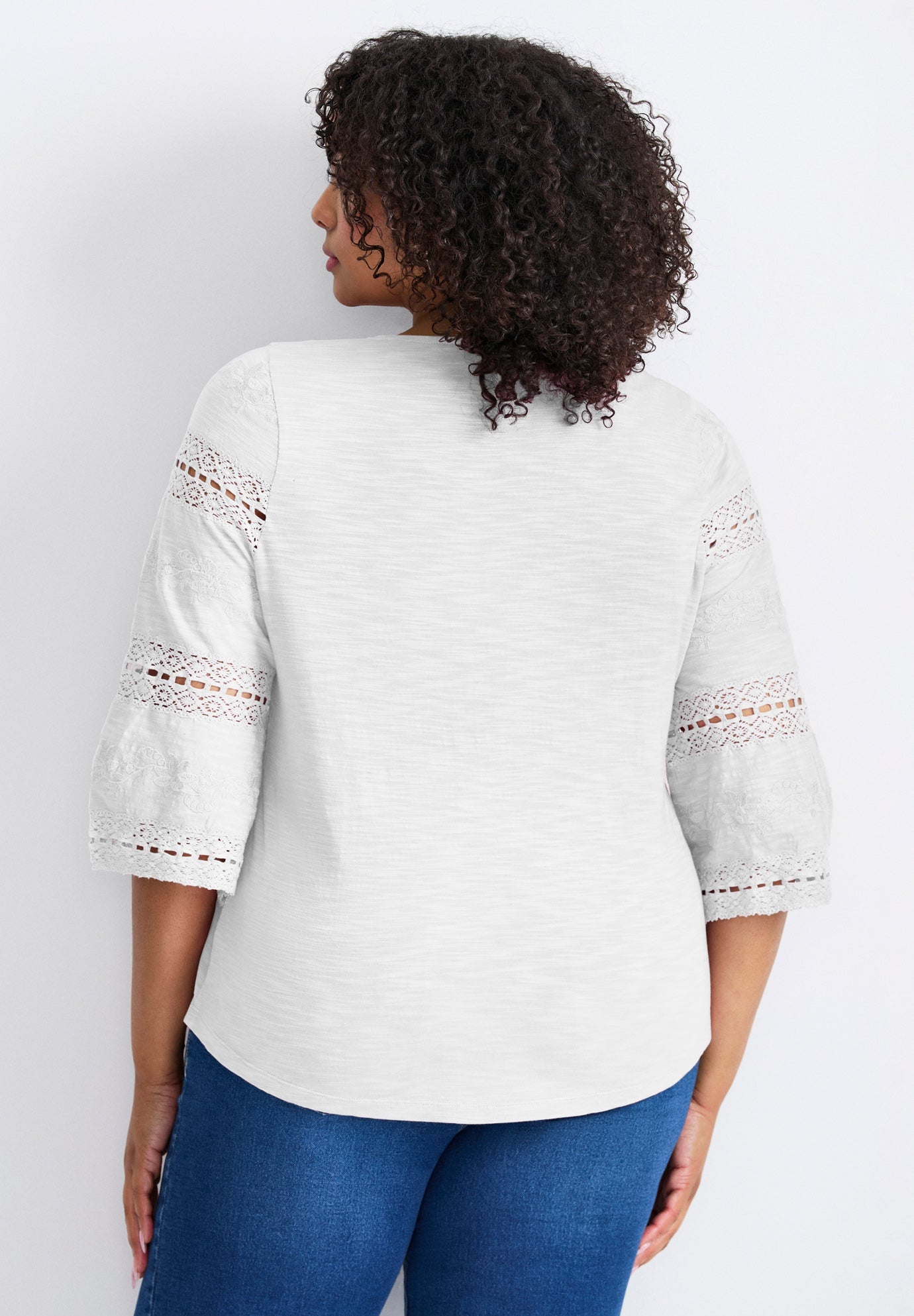 Eyelet Trim Tee image number 3