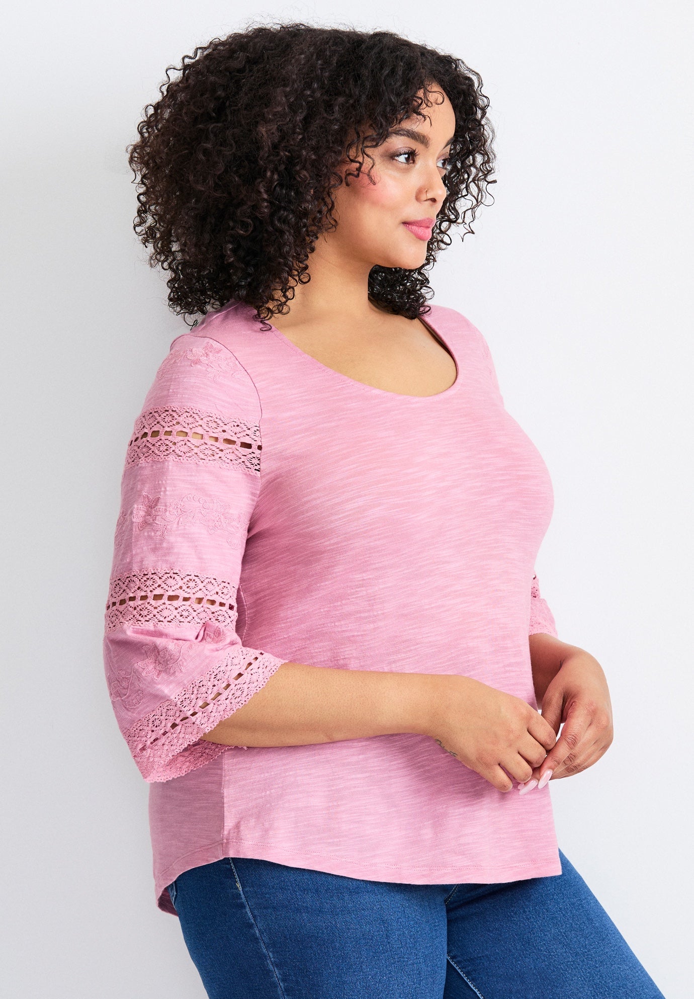 Eyelet Trim Tee image number 3