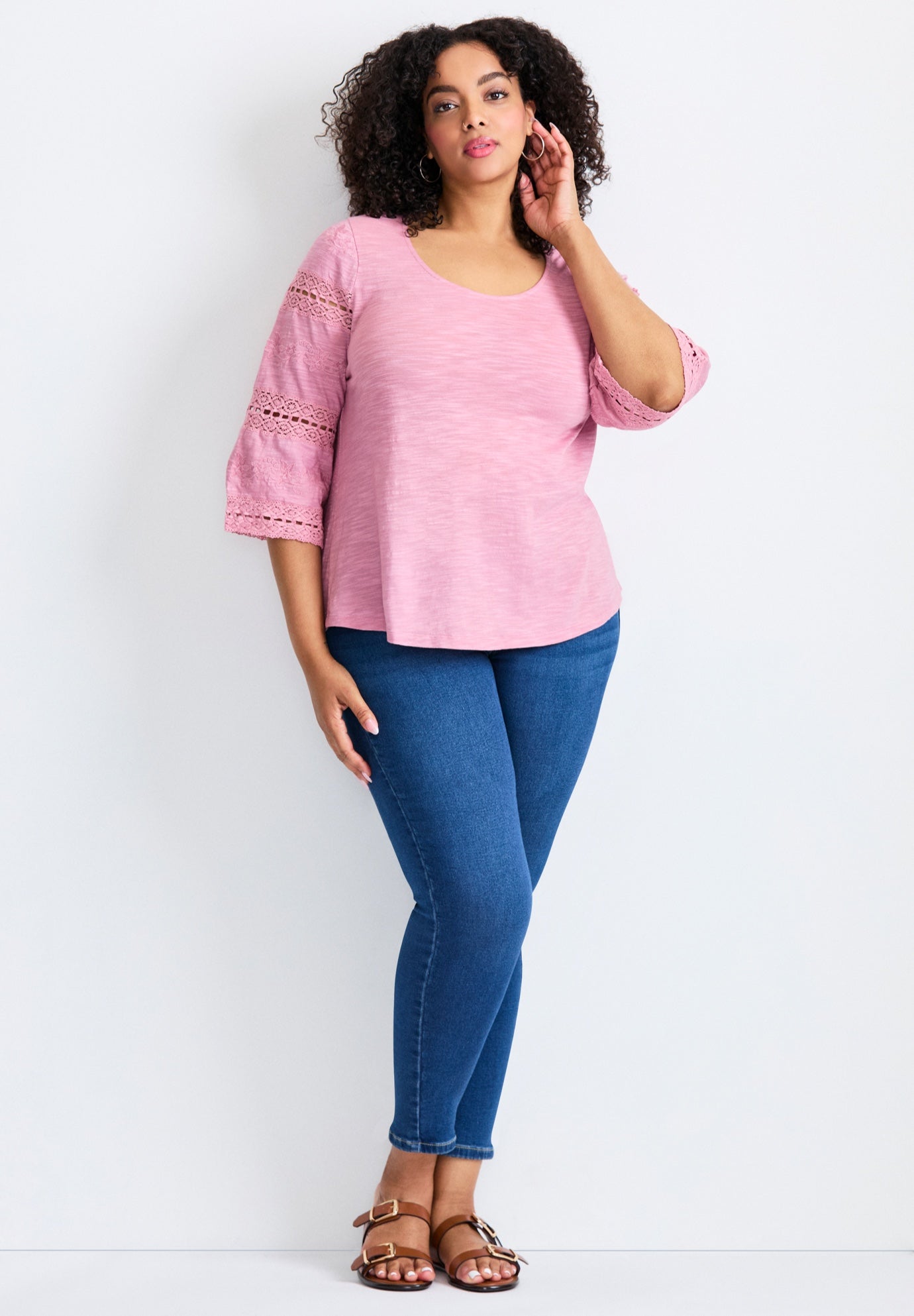 Eyelet Trim Tee image number 1