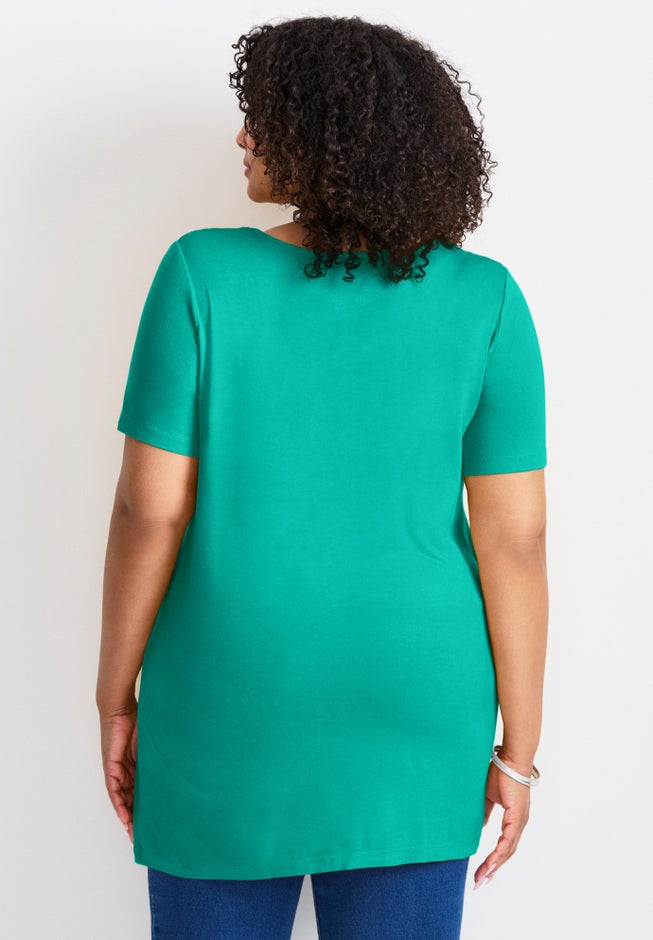 Button Detail Tunic Tee image number 2