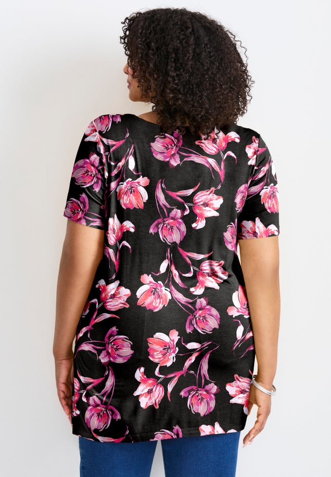 Button Detail Tunic Tee image number 2