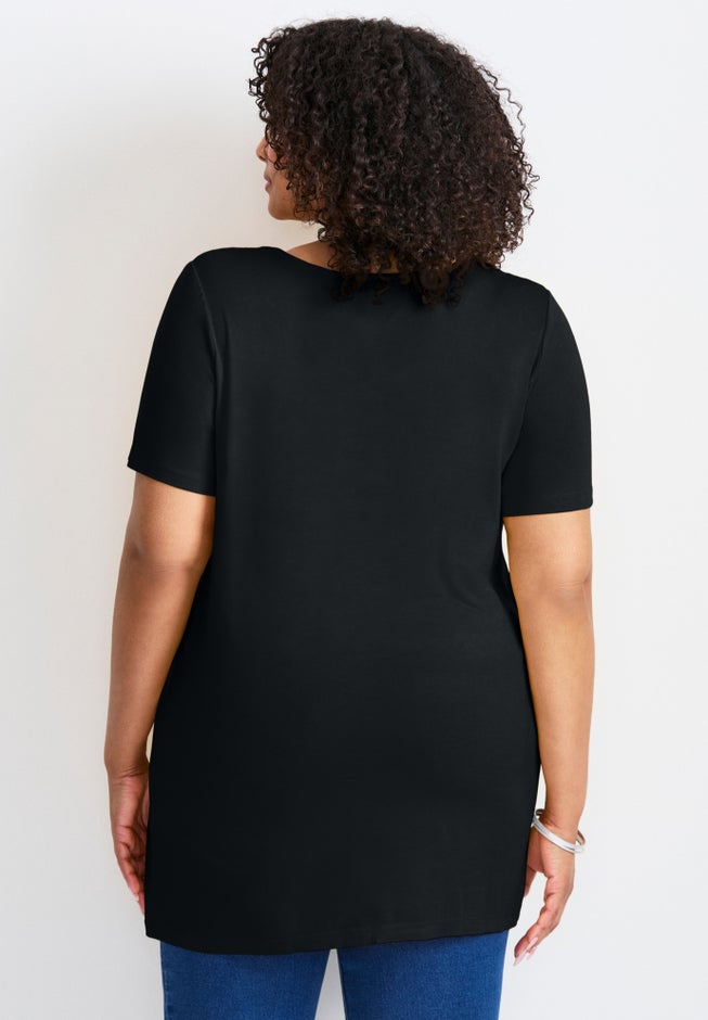 Button Detail Tunic Tee image number 2