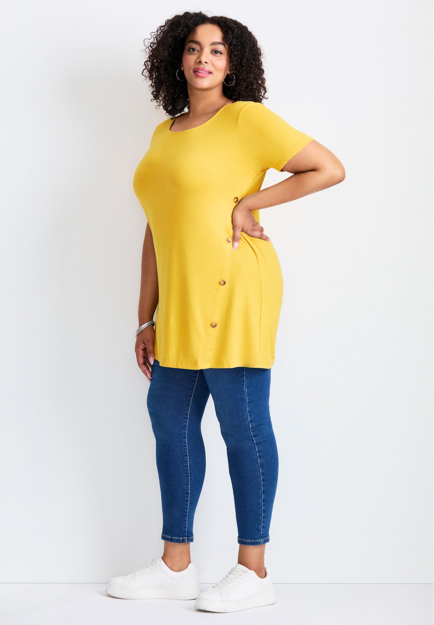 Button Detail Tunic Tee image number 1