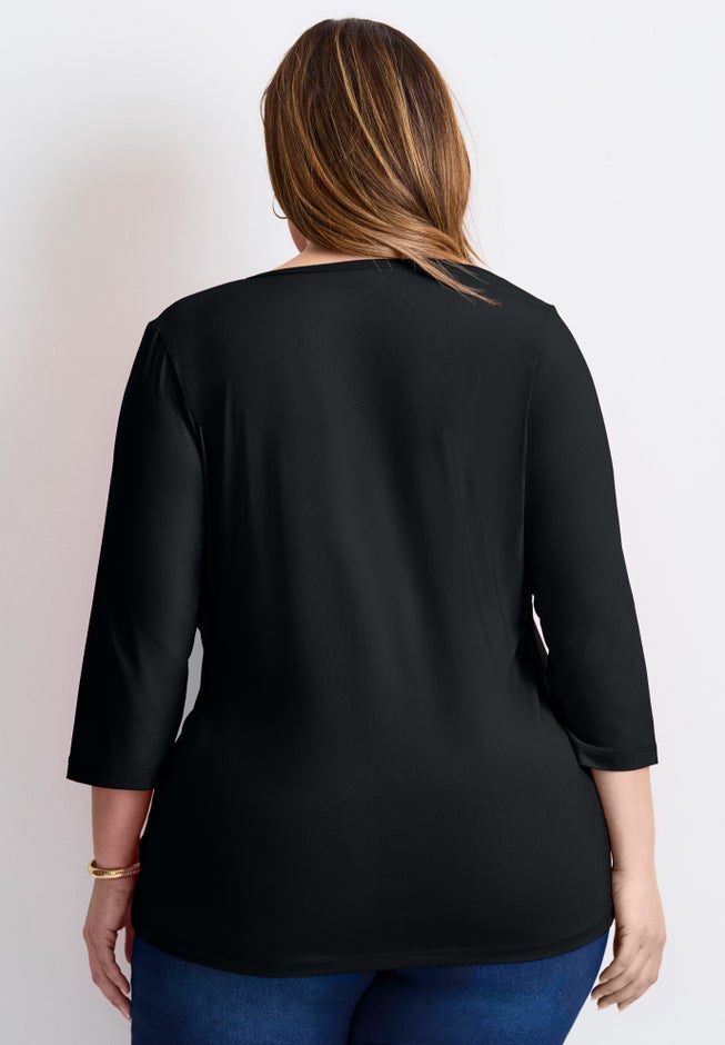 Side Ruched Faux Wrap Top image number 2