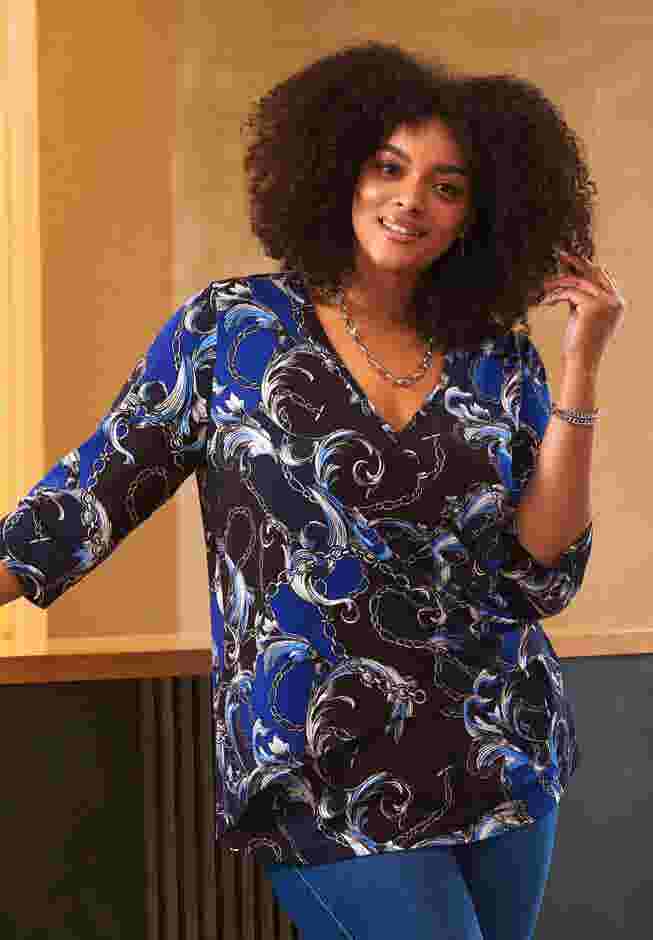 Side Ruched Faux Wrap Top image number 1
