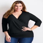 Side Ruched Faux Wrap Top image number null