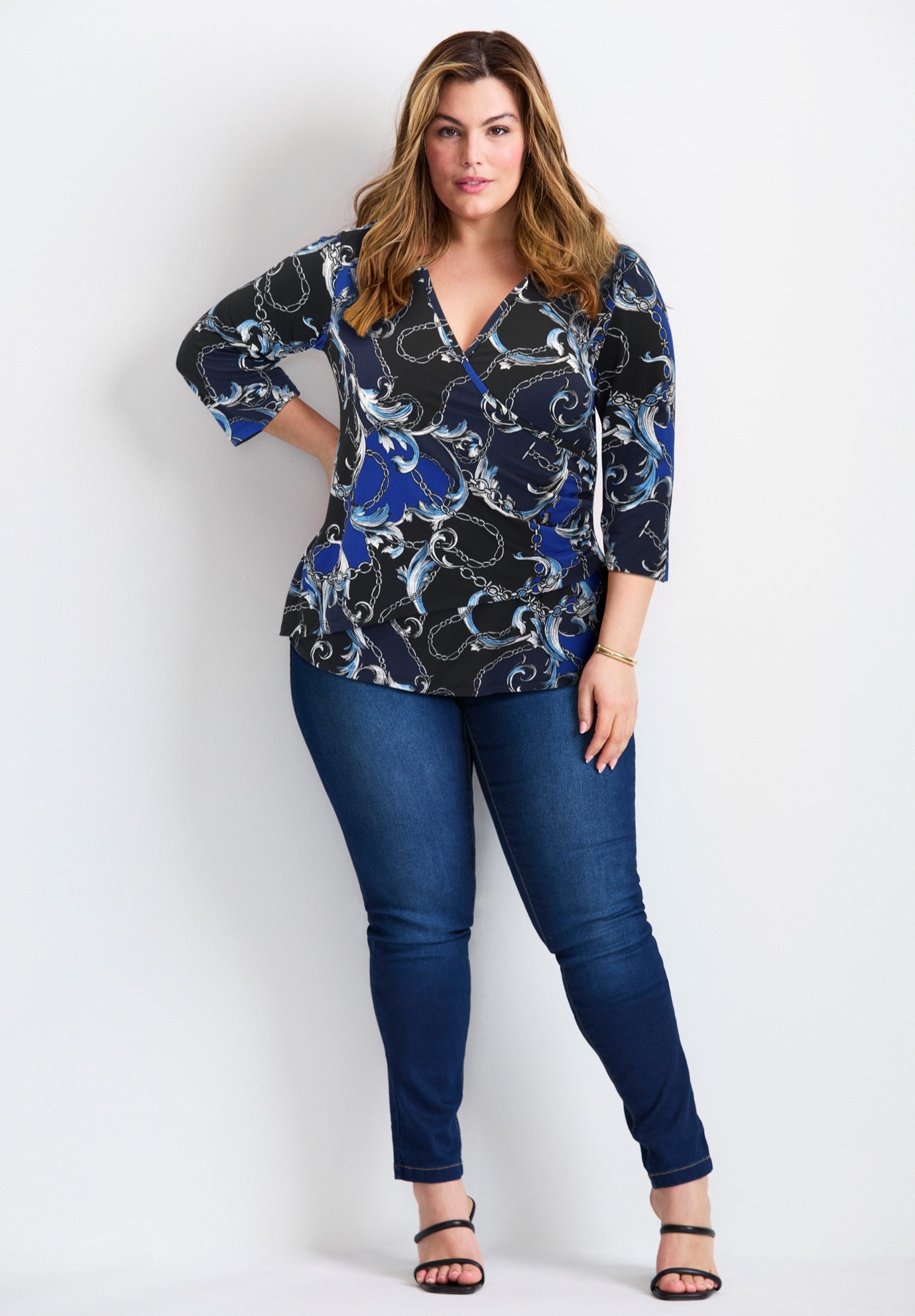 Side Ruched Faux Wrap Top image number 0