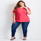 Triple Keyhole Short Sleeve Tee image number null