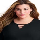 Triple Keyhole Short Sleeve Tee image number null