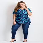 Triple Keyhole Short Sleeve Tee image number null