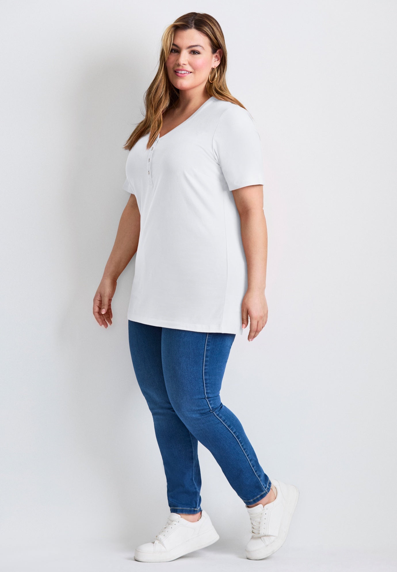 Short Sleeve Henley Tunic image number 1