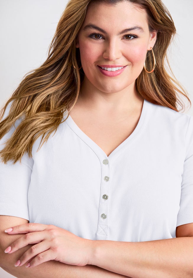 Short Sleeve Henley Tunic image number 3