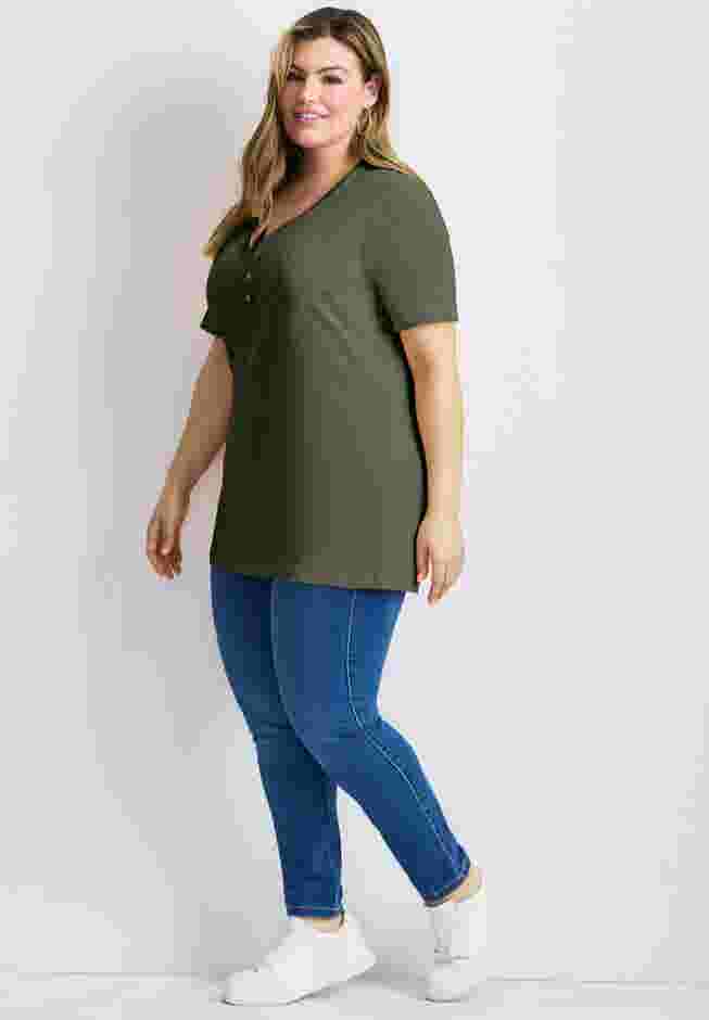 Short Sleeve Henley Tunic image number 1