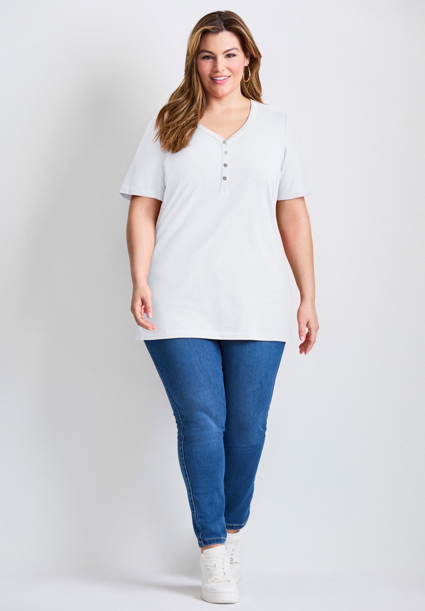Short Sleeve Henley Tunic image number 0