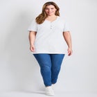 Short Sleeve Henley Tunic image number null